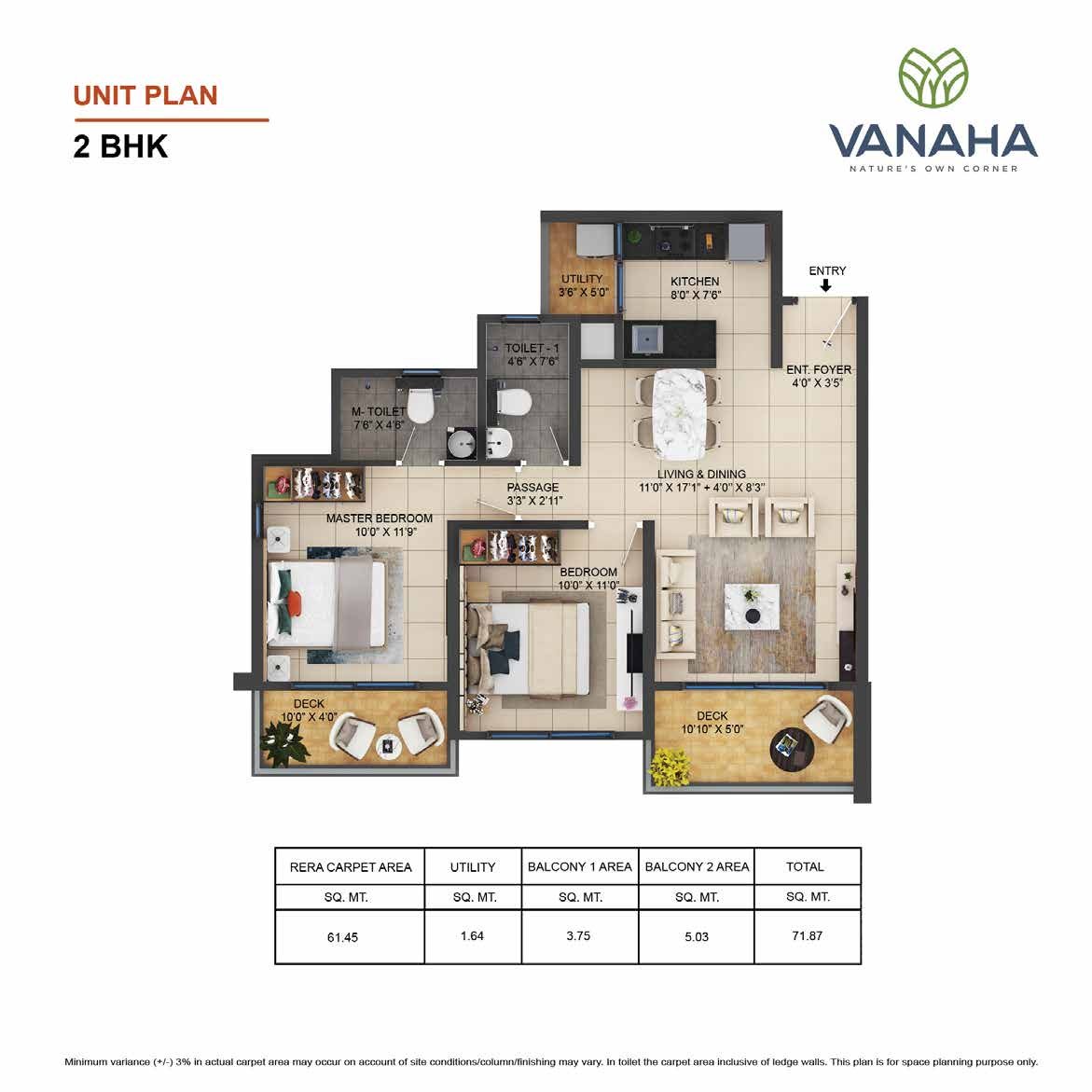 Vanaha Verdant Pune 2BHK Floor Plan