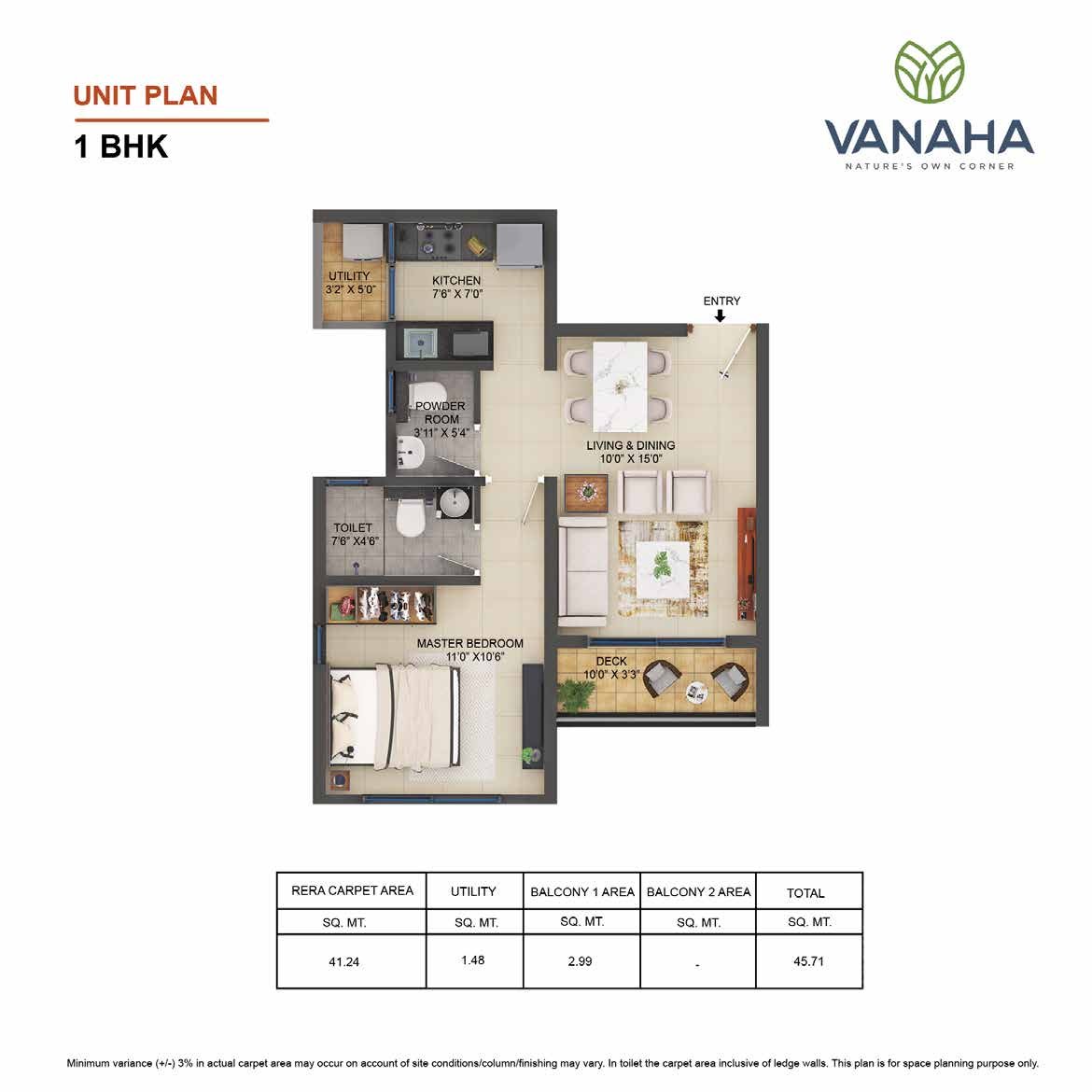 Oxford Bavdhan Pune 1BHK Floor Plan